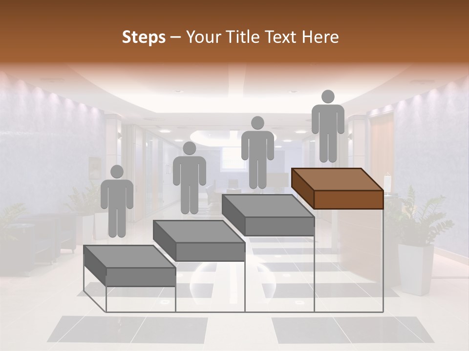 Hallway With A View To A Board Room PowerPoint Template