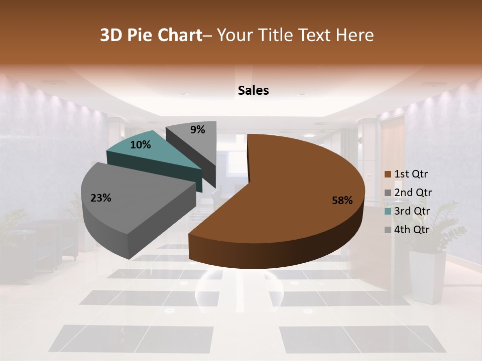 Hallway With A View To A Board Room PowerPoint Template