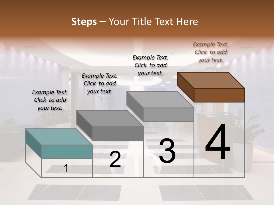 Hallway With A View To A Board Room PowerPoint Template