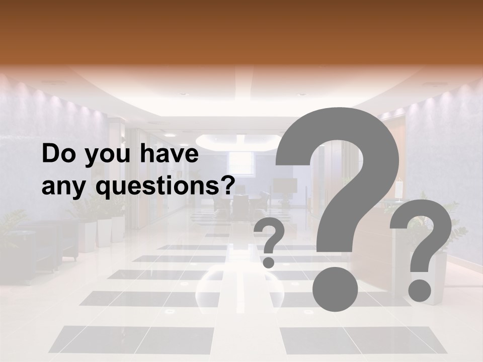 Hallway With A View To A Board Room PowerPoint Template