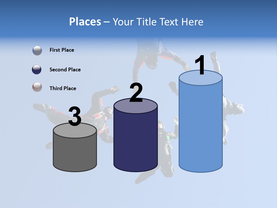 Four Skydivers Building A Star Formation PowerPoint Template
