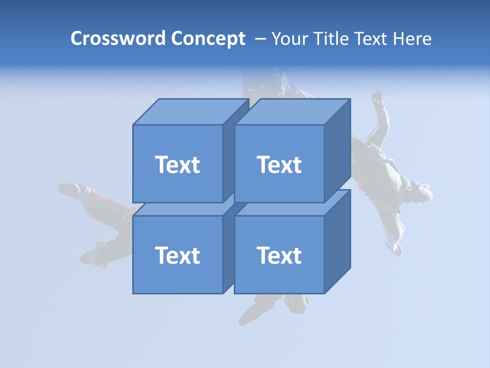 Four Skydivers Building A Star Formation PowerPoint Template