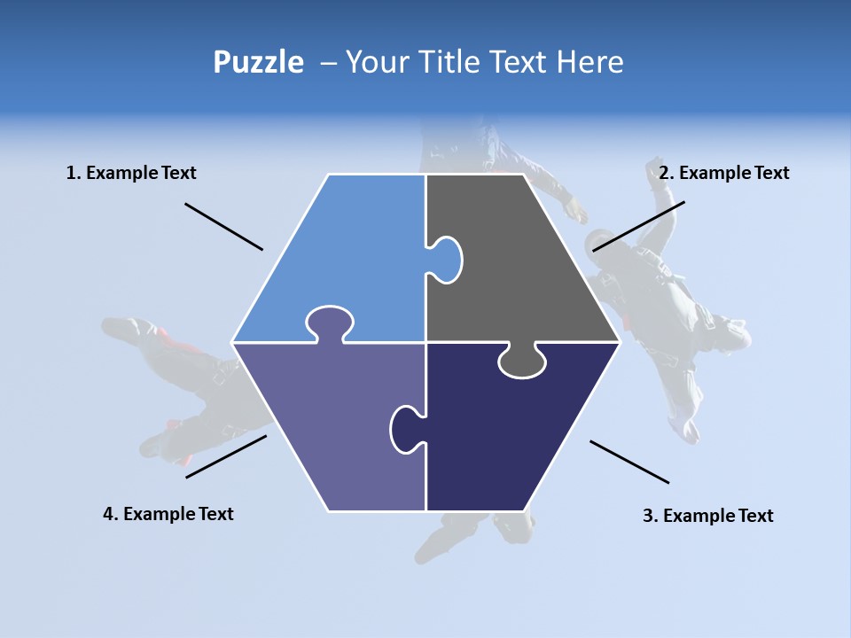 Four Skydivers Building A Star Formation PowerPoint Template