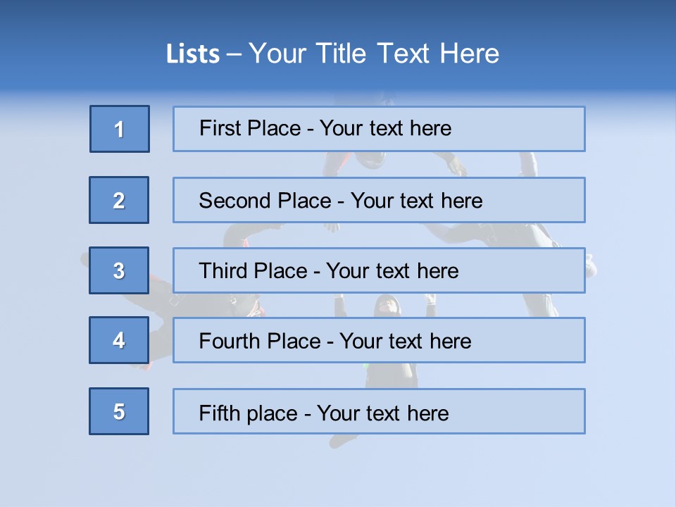 Four Skydivers Building A Star Formation PowerPoint Template