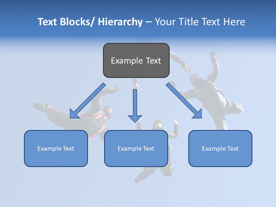 Four Skydivers Building A Star Formation PowerPoint Template