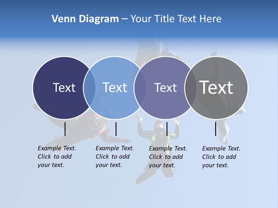 Four Skydivers Building A Star Formation PowerPoint Template
