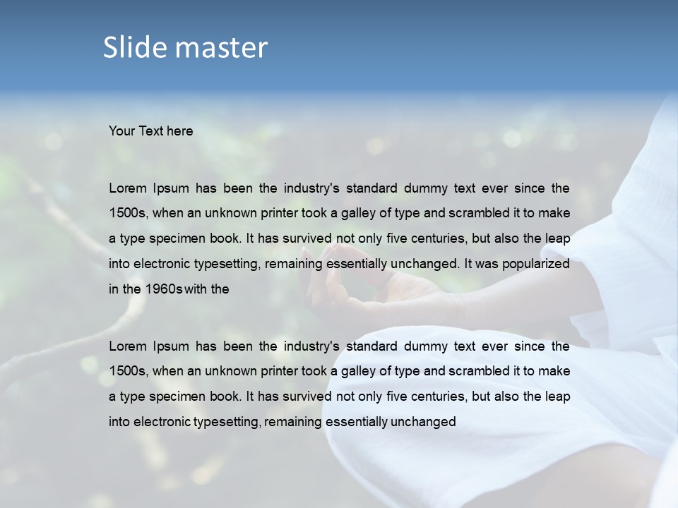 Fragment Like Image Of Young Woman Practicing Yoga In Tropic Environment PowerPoint Template