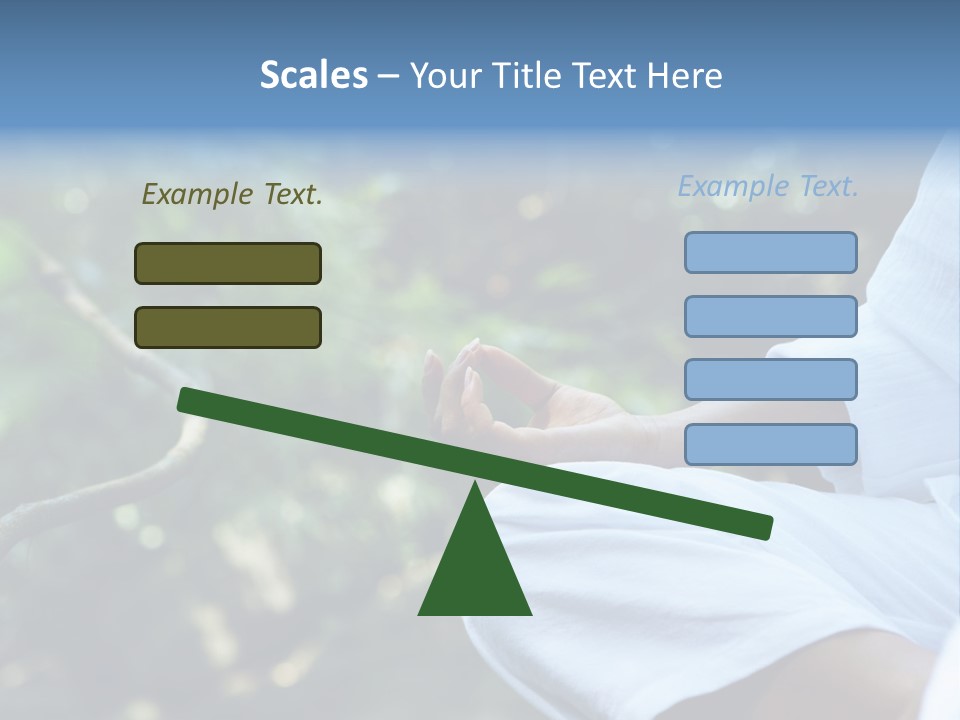 Fragment Like Image Of Young Woman Practicing Yoga In Tropic Environment PowerPoint Template