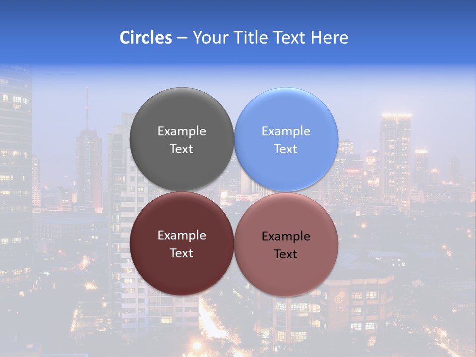 Skyline Of Business And Commercial District At Night PowerPoint Template