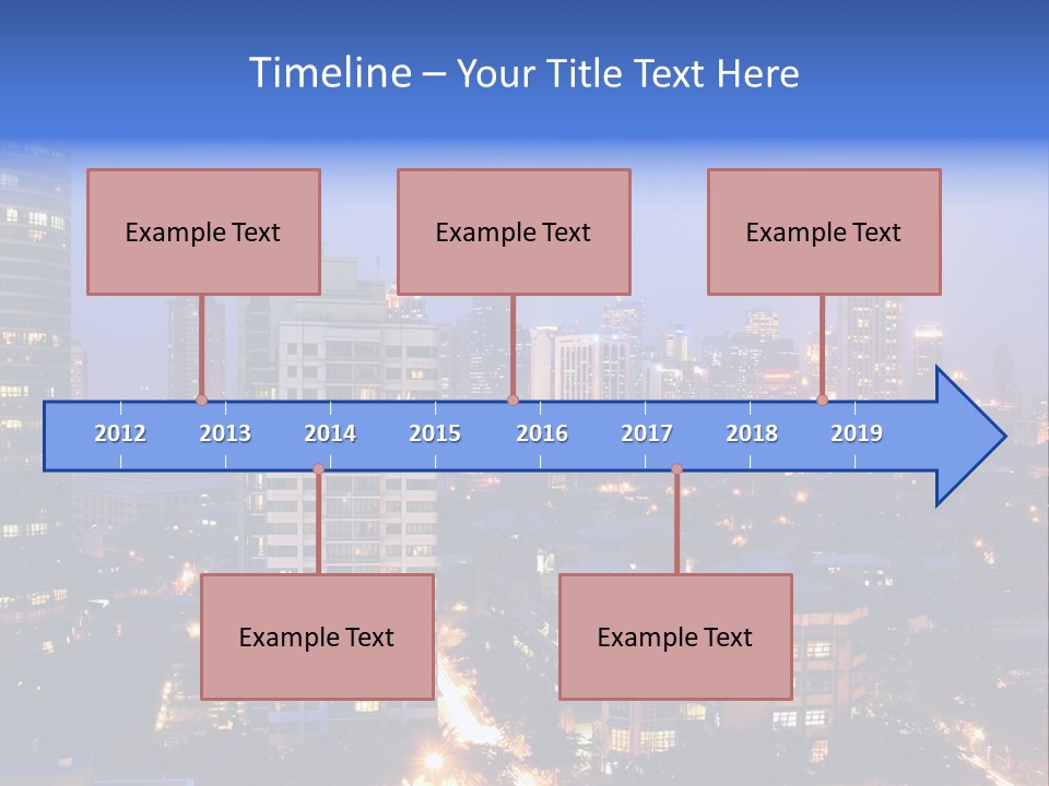 Skyline Of Business And Commercial District At Night PowerPoint Template