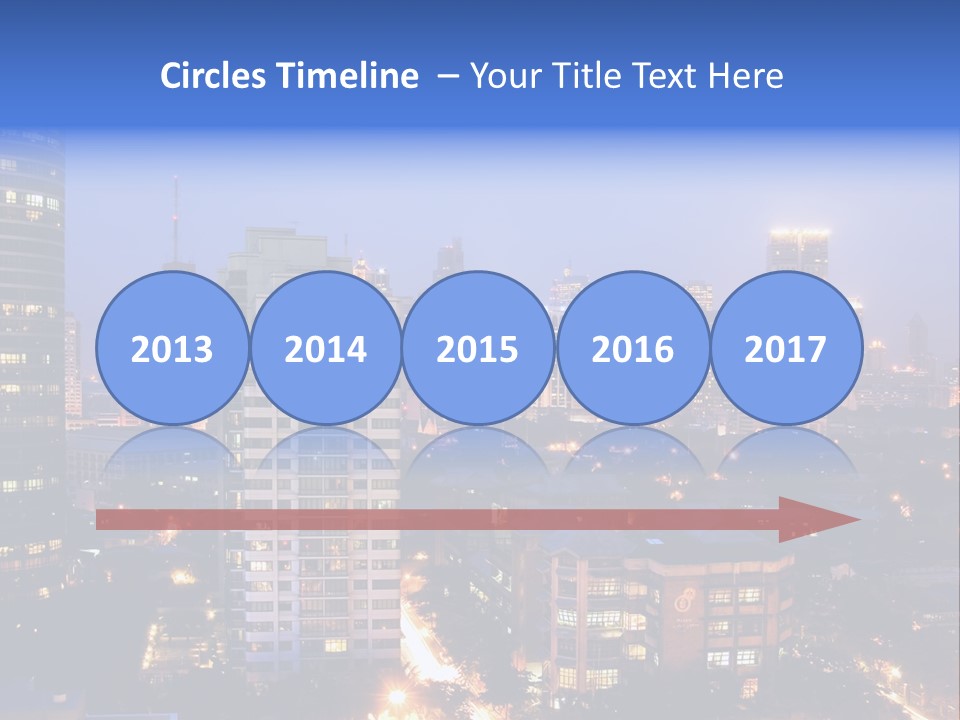 Skyline Of Business And Commercial District At Night PowerPoint Template