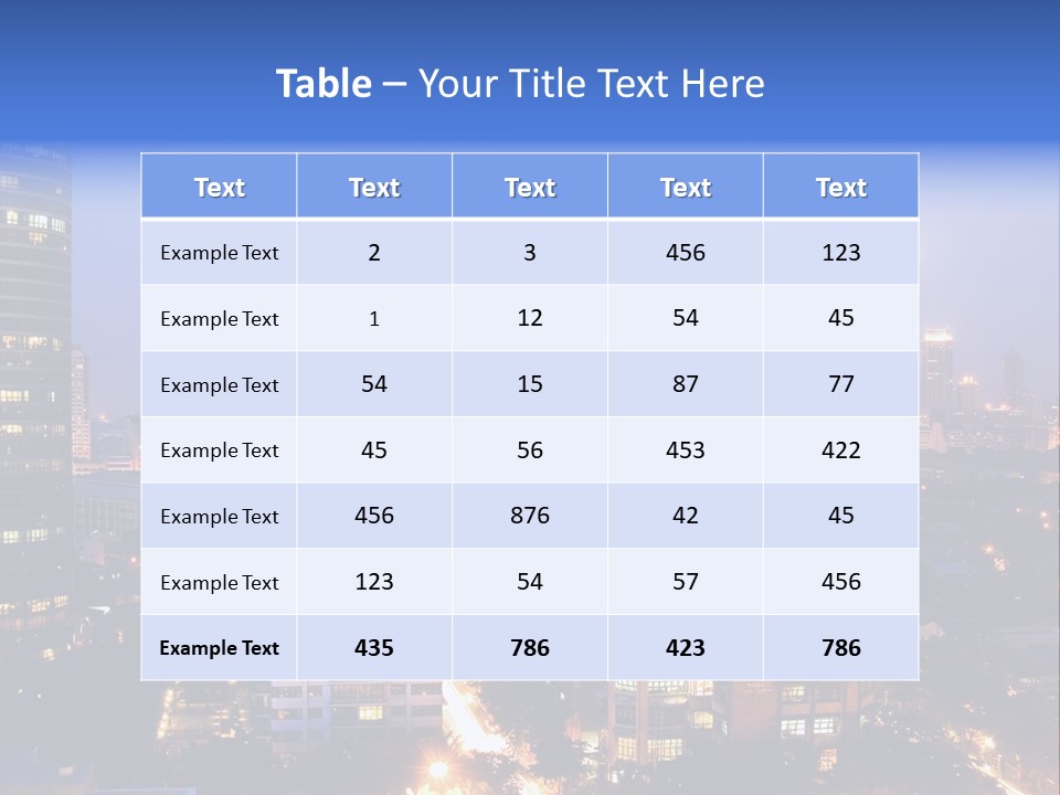 Skyline Of Business And Commercial District At Night PowerPoint Template