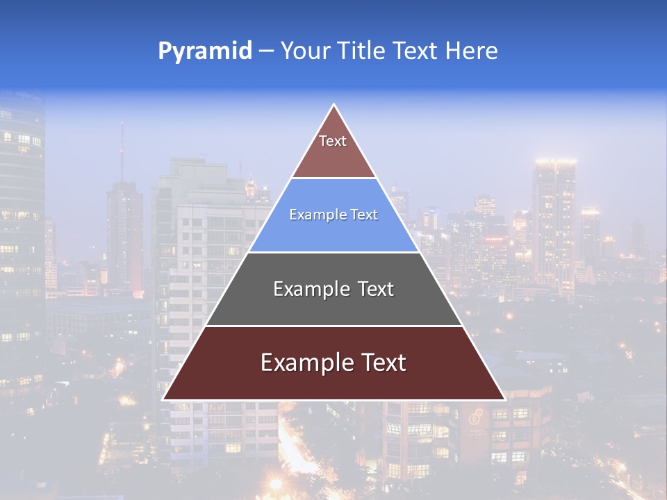 Skyline Of Business And Commercial District At Night PowerPoint Template