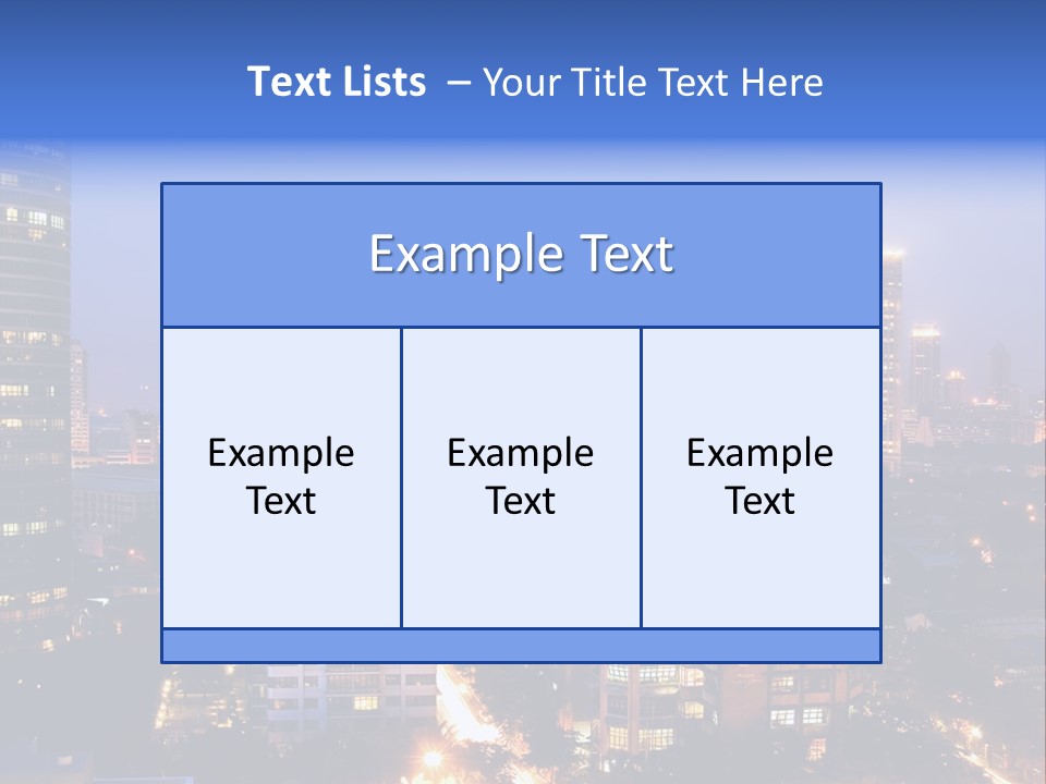 Skyline Of Business And Commercial District At Night PowerPoint Template