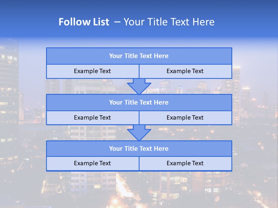 Skyline Of Business And Commercial District At Night PowerPoint Template