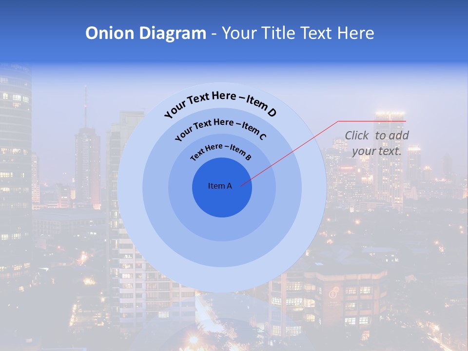 Skyline Of Business And Commercial District At Night PowerPoint Template