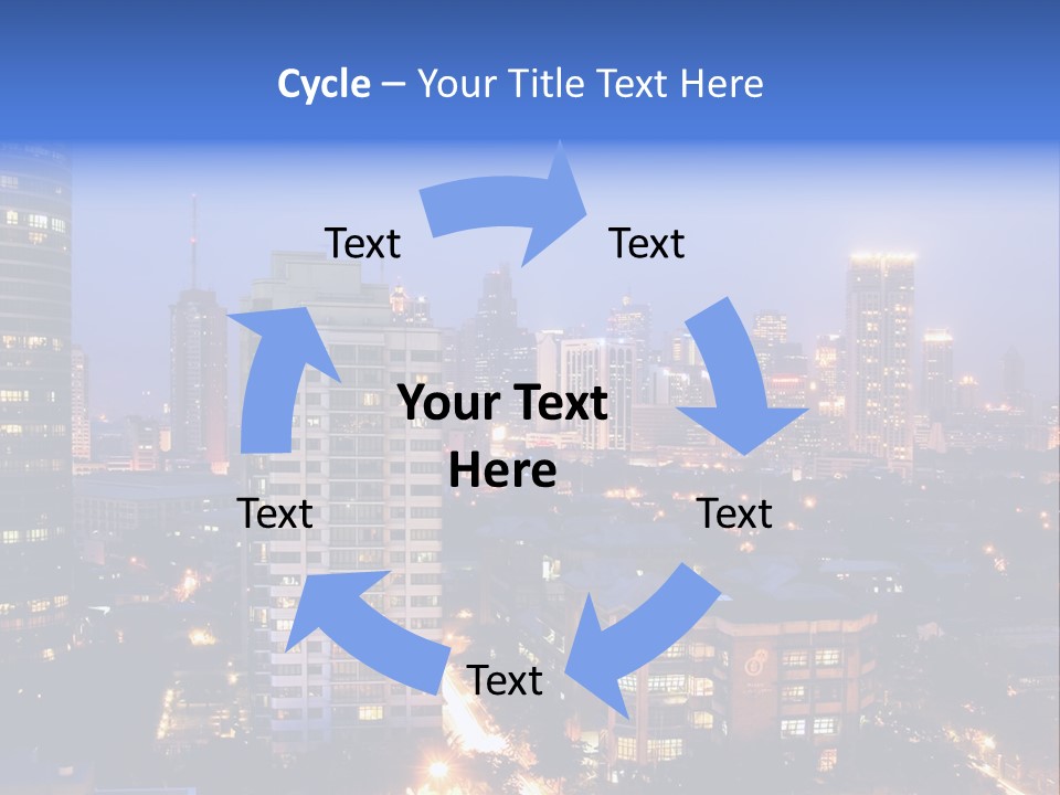 Skyline Of Business And Commercial District At Night PowerPoint Template