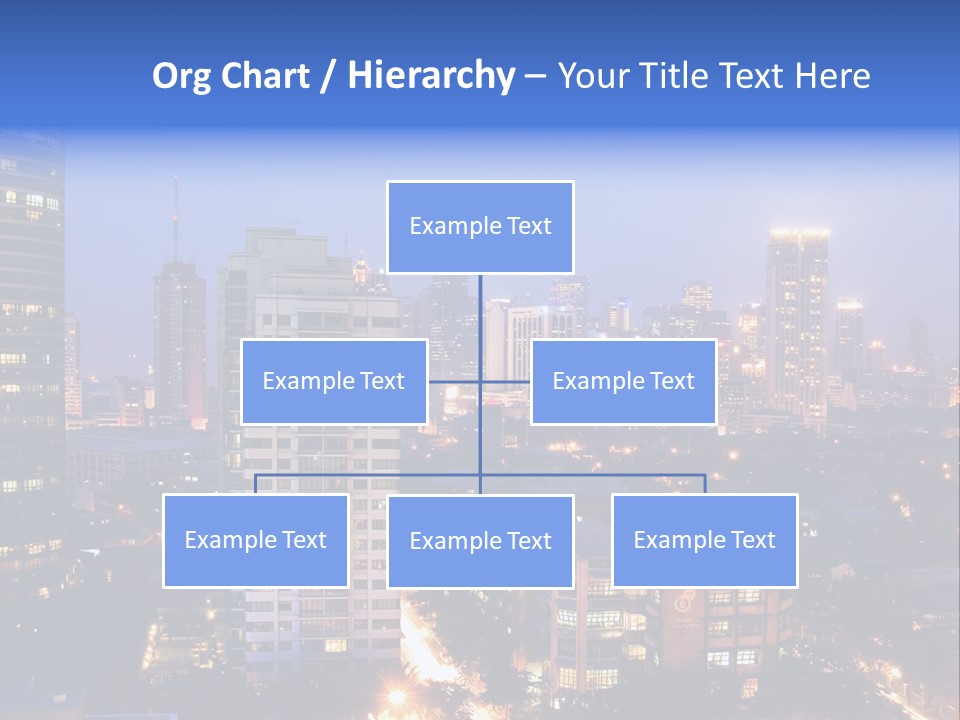 Skyline Of Business And Commercial District At Night PowerPoint Template