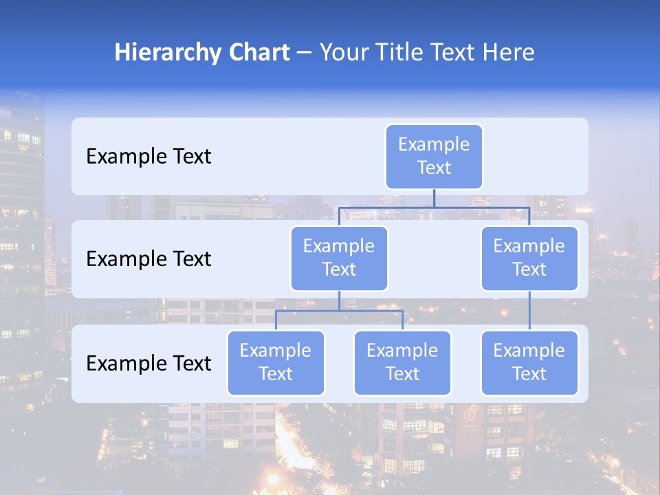 Skyline Of Business And Commercial District At Night PowerPoint Template