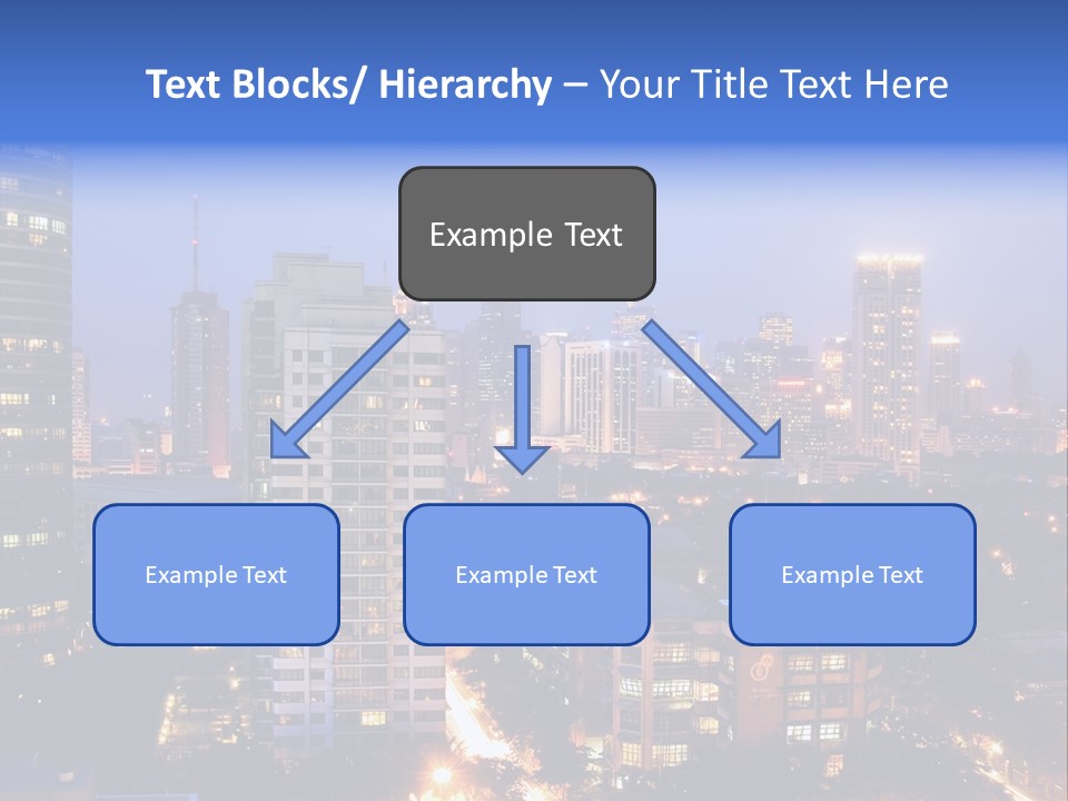 Skyline Of Business And Commercial District At Night PowerPoint Template