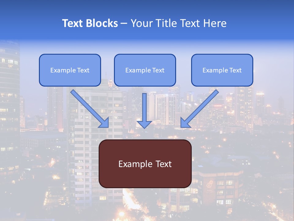 Skyline Of Business And Commercial District At Night PowerPoint Template