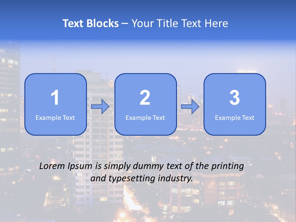 Skyline Of Business And Commercial District At Night PowerPoint Template
