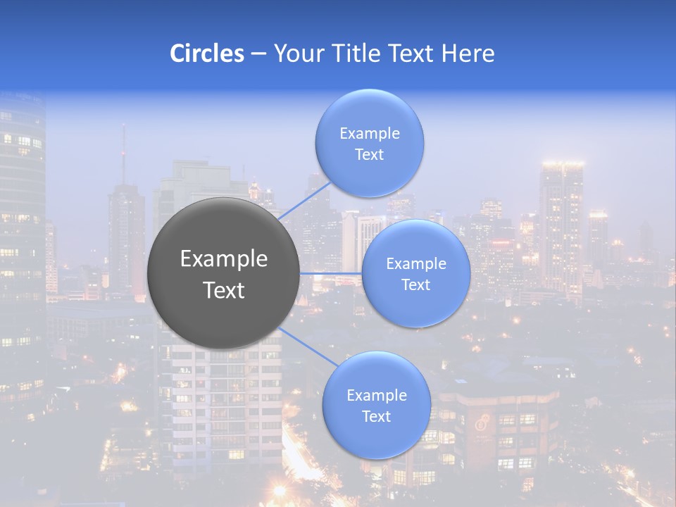 Skyline Of Business And Commercial District At Night PowerPoint Template