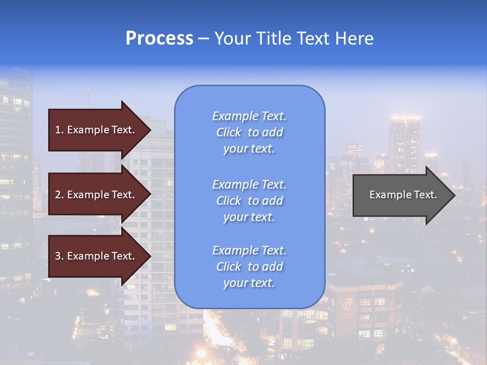 Skyline Of Business And Commercial District At Night PowerPoint Template