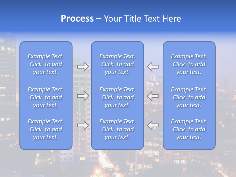 Skyline Of Business And Commercial District At Night PowerPoint Template