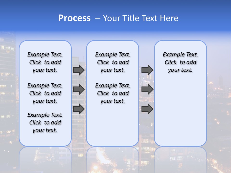 Skyline Of Business And Commercial District At Night PowerPoint Template