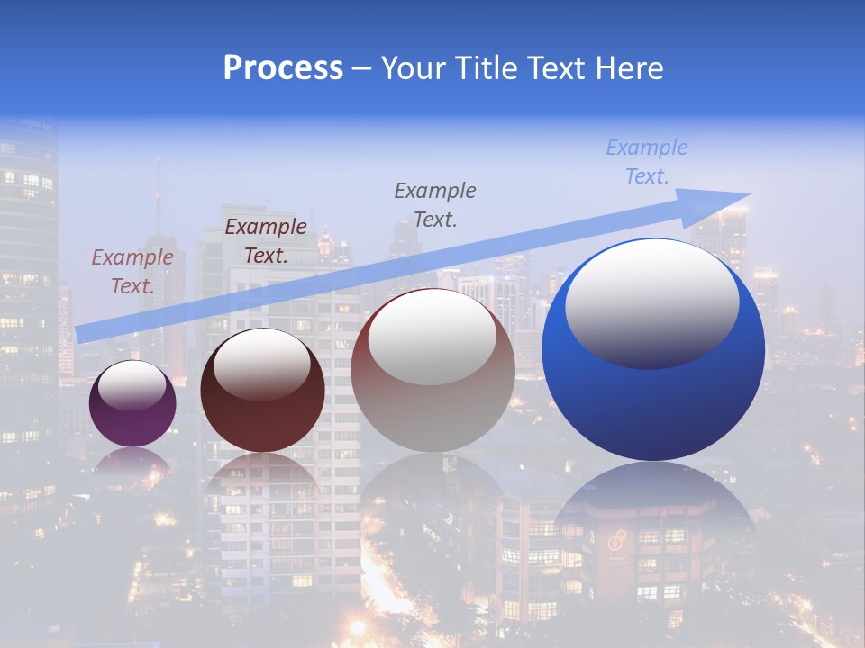 Skyline Of Business And Commercial District At Night PowerPoint Template