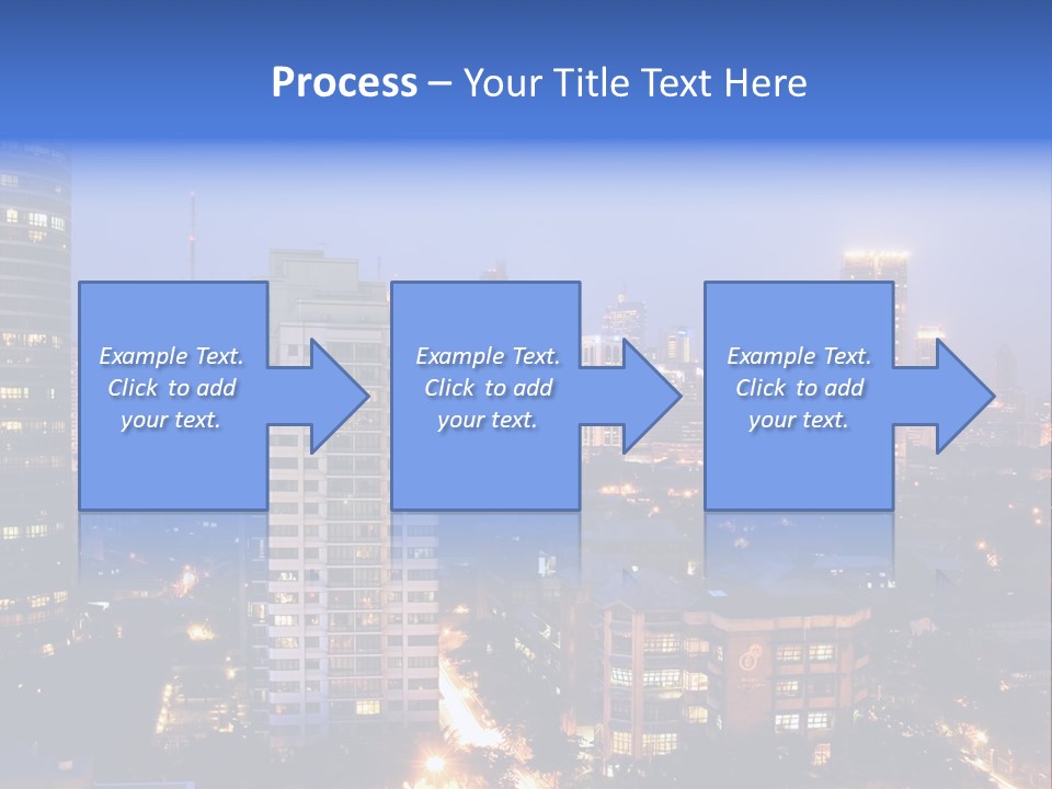 Skyline Of Business And Commercial District At Night PowerPoint Template