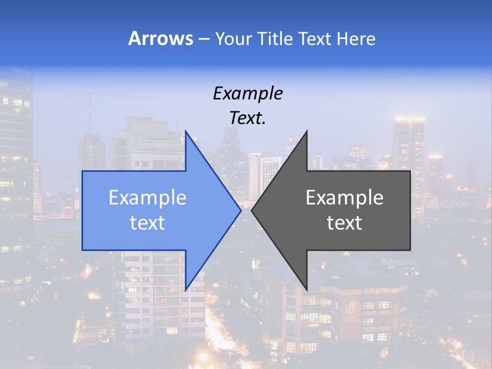 Skyline Of Business And Commercial District At Night PowerPoint Template