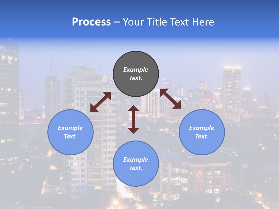 Skyline Of Business And Commercial District At Night PowerPoint Template