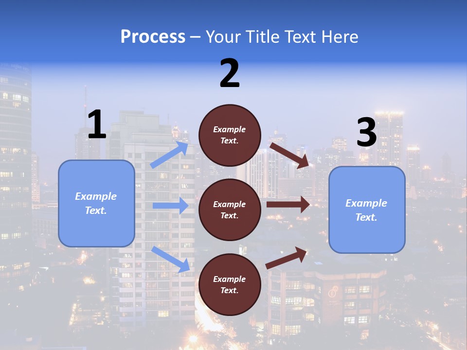 Skyline Of Business And Commercial District At Night PowerPoint Template