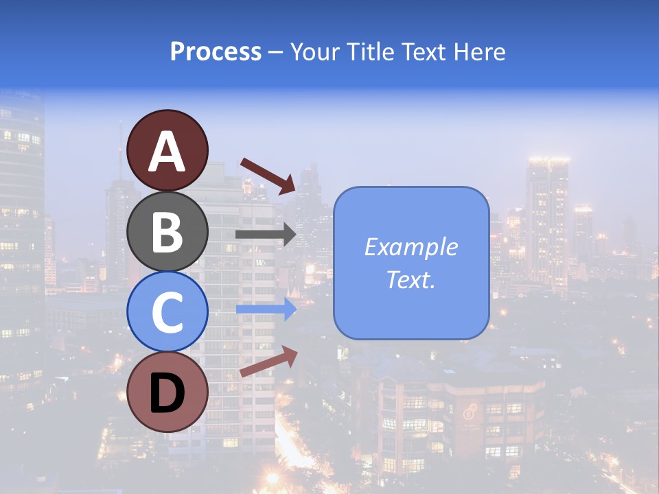Skyline Of Business And Commercial District At Night PowerPoint Template