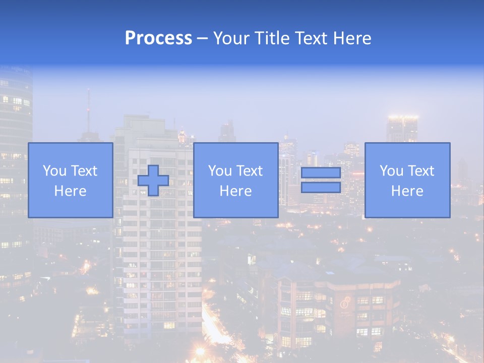 Skyline Of Business And Commercial District At Night PowerPoint Template