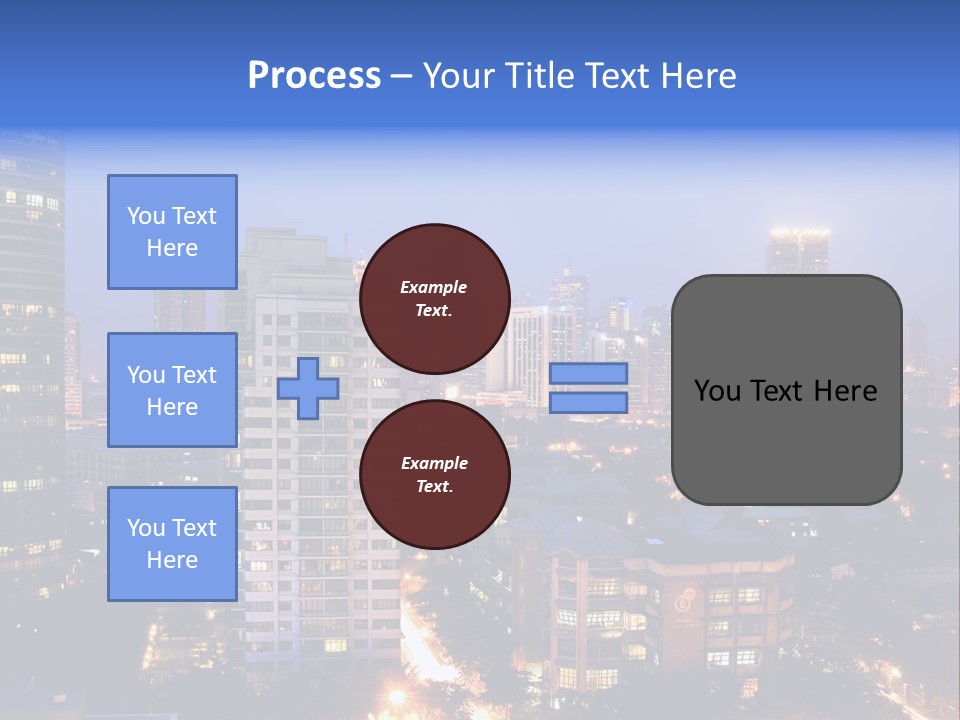 Skyline Of Business And Commercial District At Night PowerPoint Template