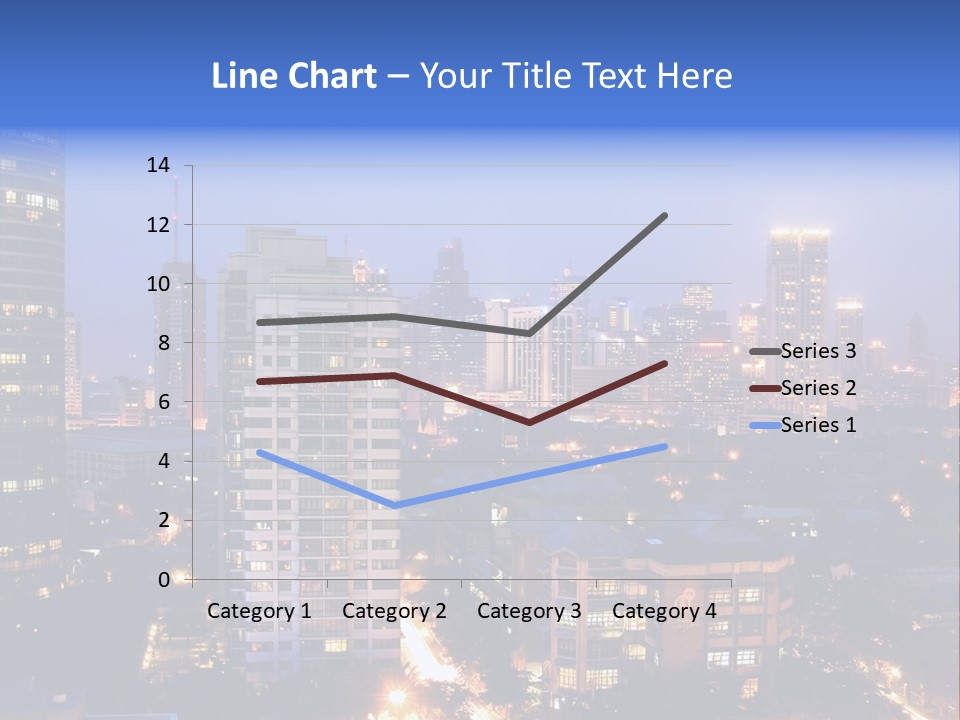 Skyline Of Business And Commercial District At Night PowerPoint Template