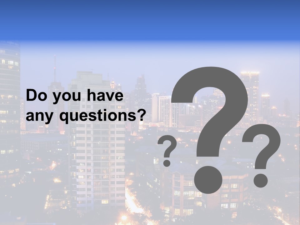 Skyline Of Business And Commercial District At Night PowerPoint Template