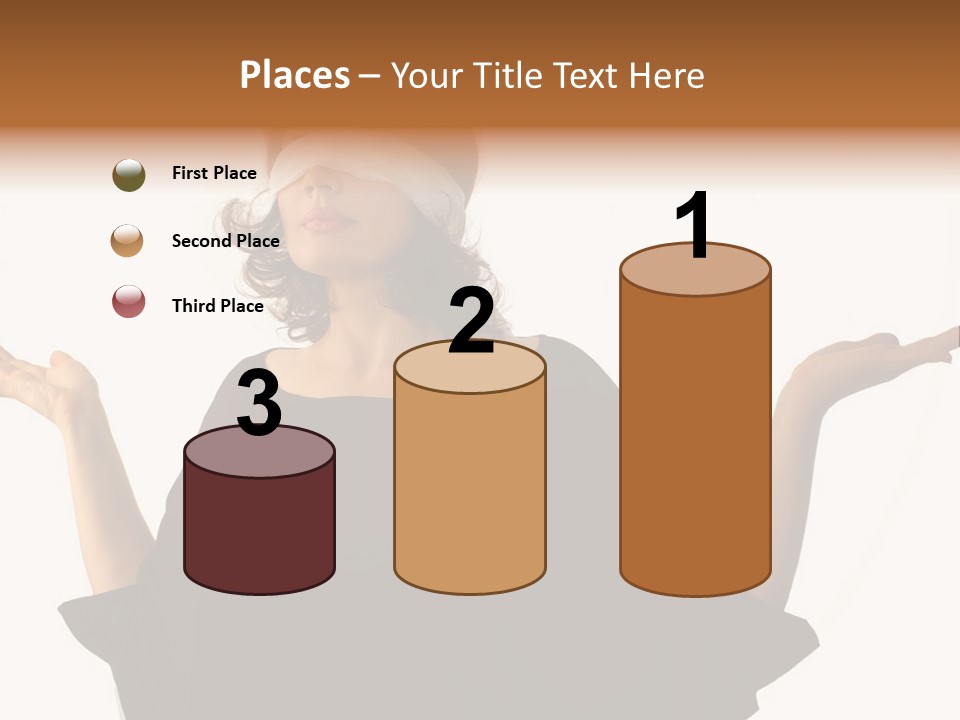 A Woman With Blindfolds Holding Out Her Hands PowerPoint Template