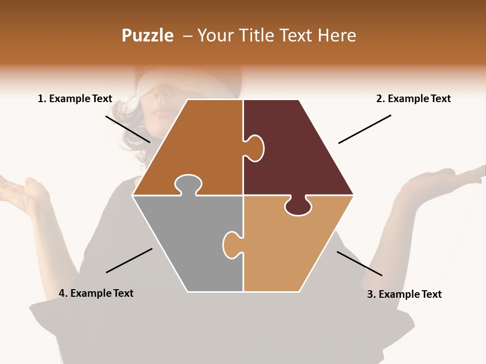 A Woman With Blindfolds Holding Out Her Hands PowerPoint Template