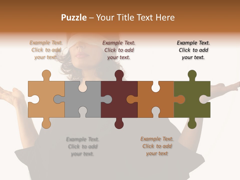 A Woman With Blindfolds Holding Out Her Hands PowerPoint Template