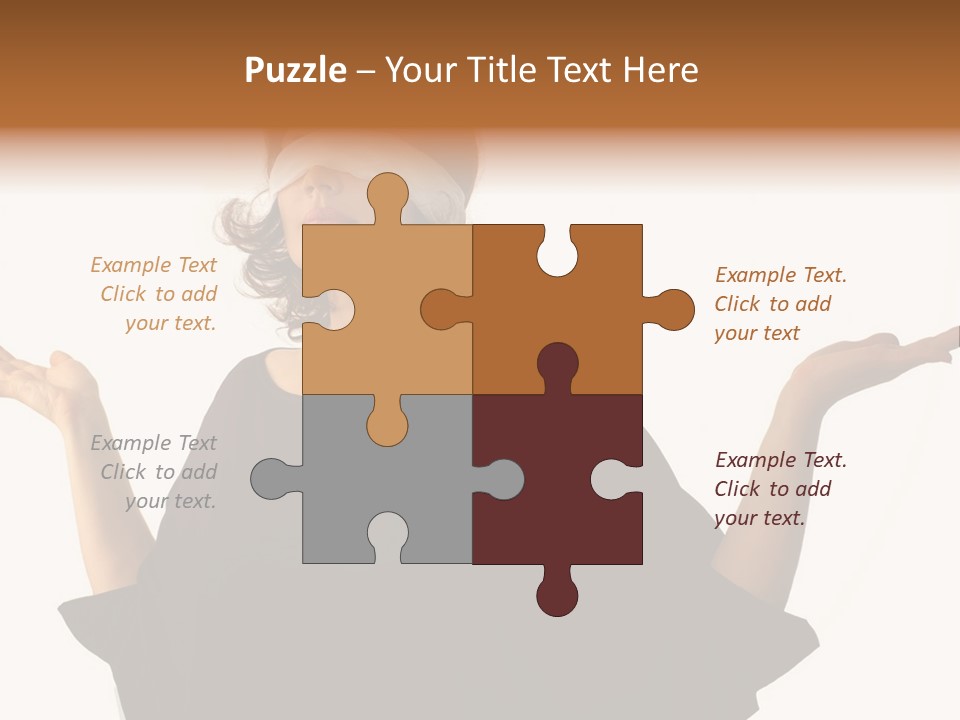 A Woman With Blindfolds Holding Out Her Hands PowerPoint Template