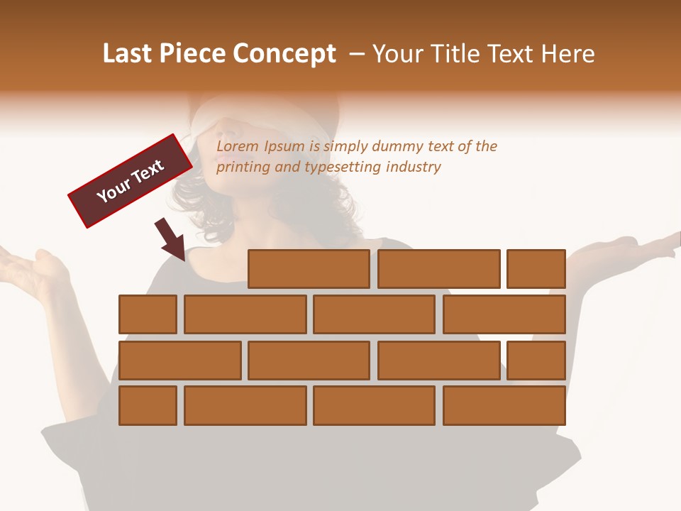 A Woman With Blindfolds Holding Out Her Hands PowerPoint Template