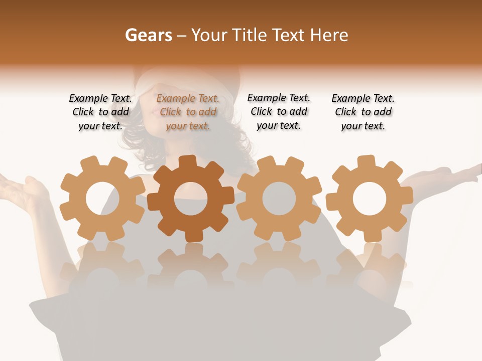 A Woman With Blindfolds Holding Out Her Hands PowerPoint Template