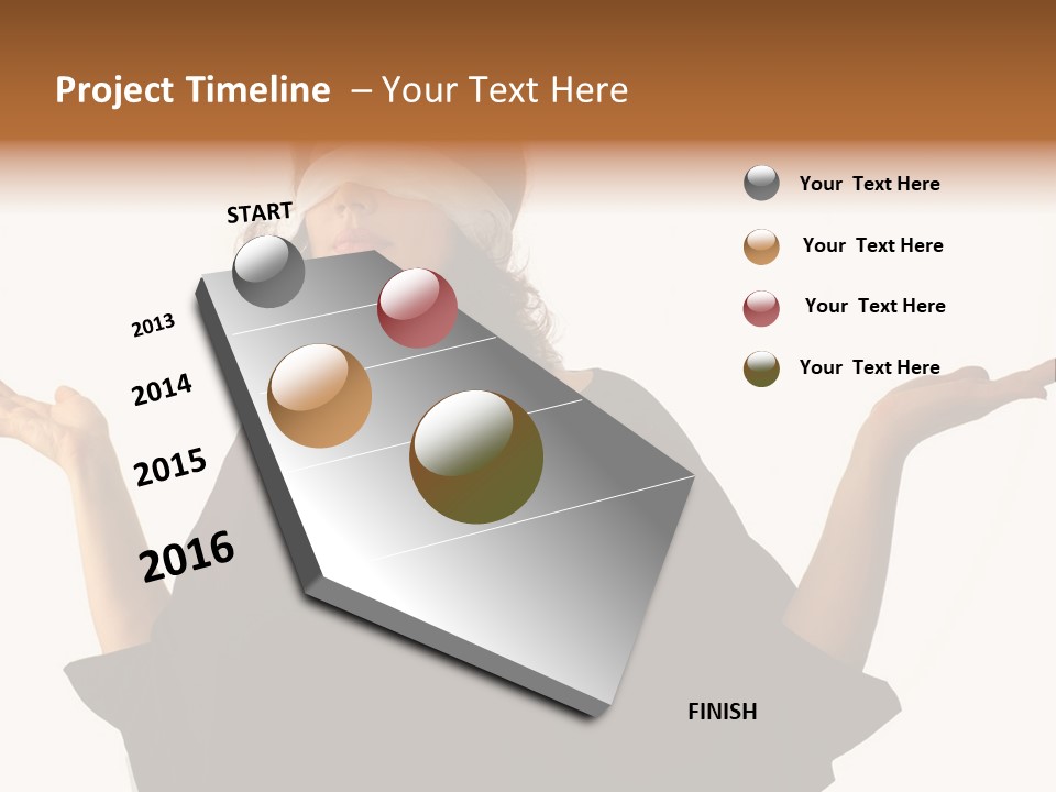 A Woman With Blindfolds Holding Out Her Hands PowerPoint Template