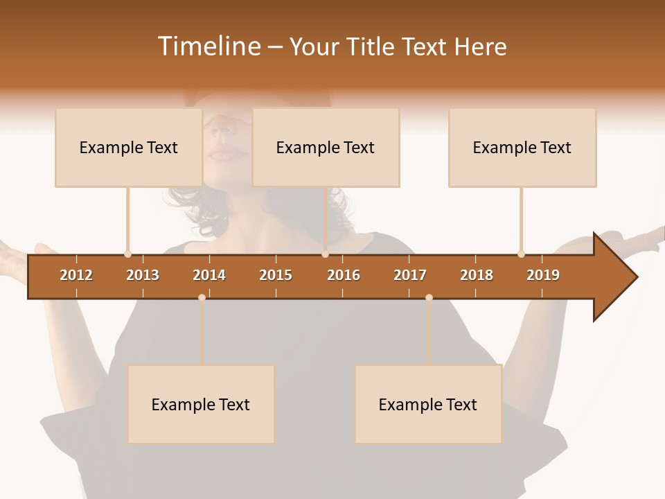 A Woman With Blindfolds Holding Out Her Hands PowerPoint Template
