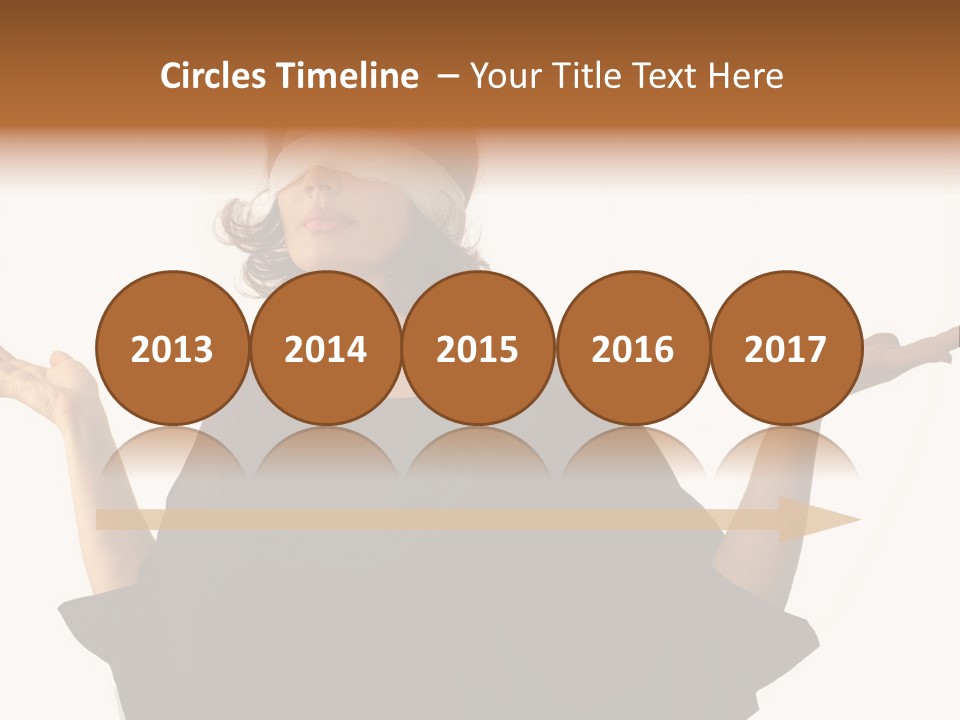 A Woman With Blindfolds Holding Out Her Hands PowerPoint Template