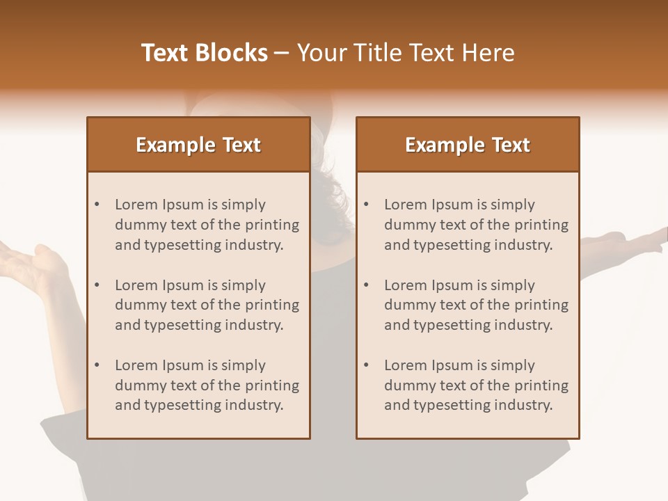 A Woman With Blindfolds Holding Out Her Hands PowerPoint Template